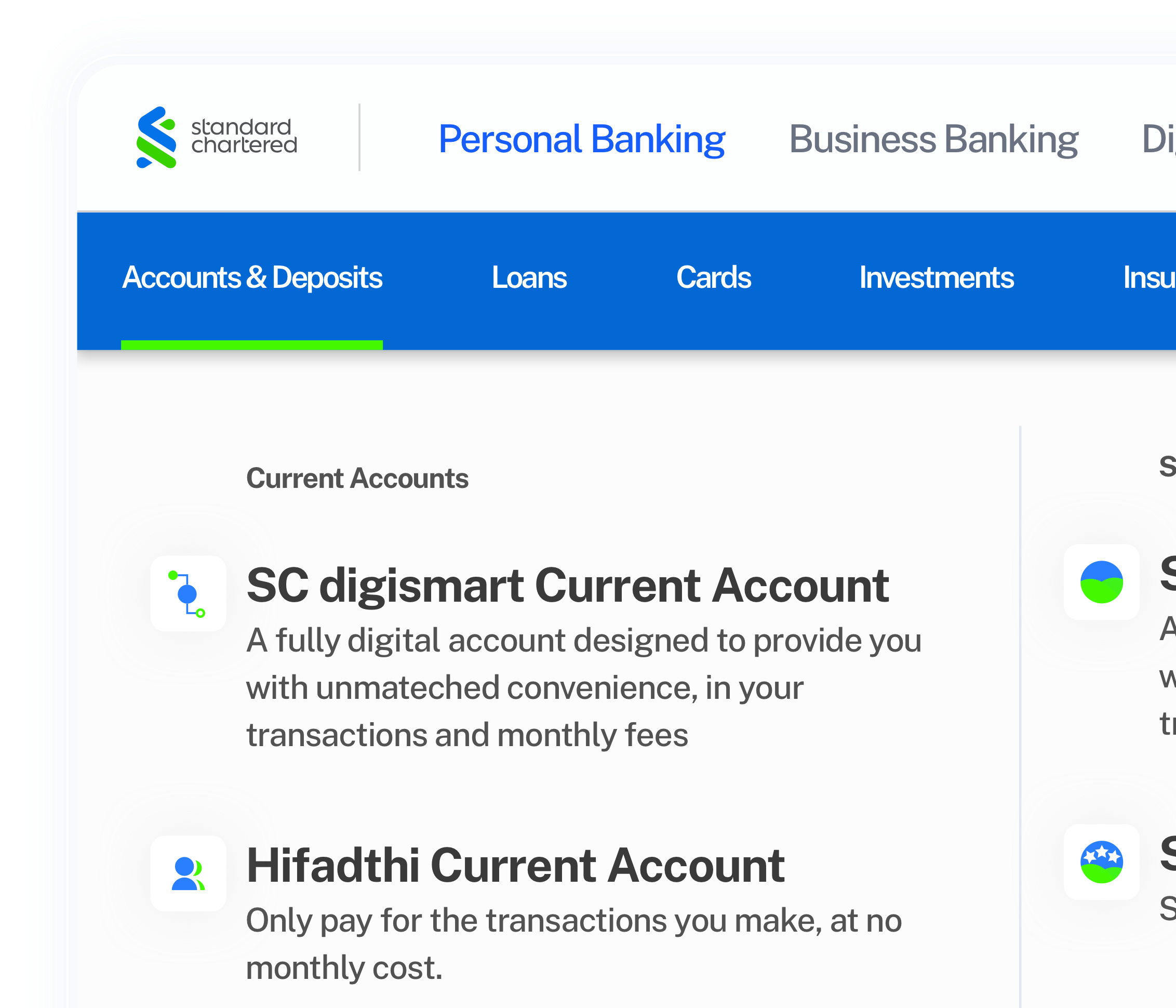 mobile variant of navigation bar, in its open state